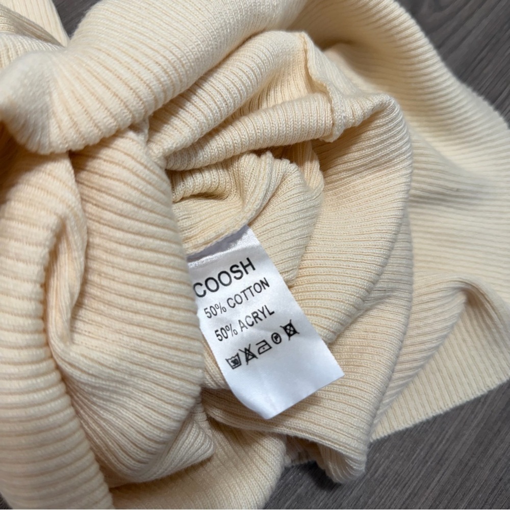 SOLD COOSH brand long-sleeve, v-neck ribbed sweater dress - Picture 5 of 5